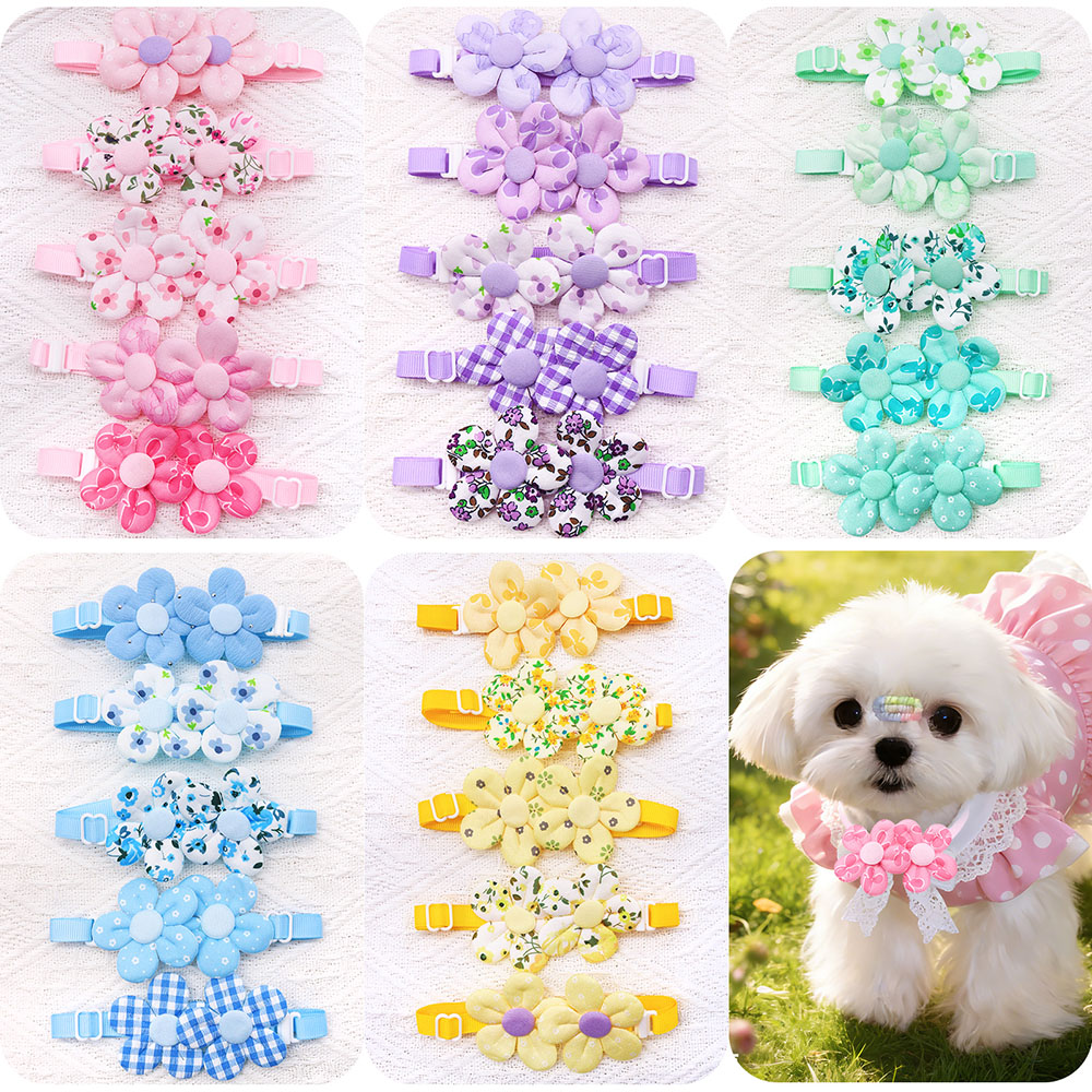 Pet Supplies Coupon - 10PCS Bloemvorm Zoete Hond Strikjes Verstelbare