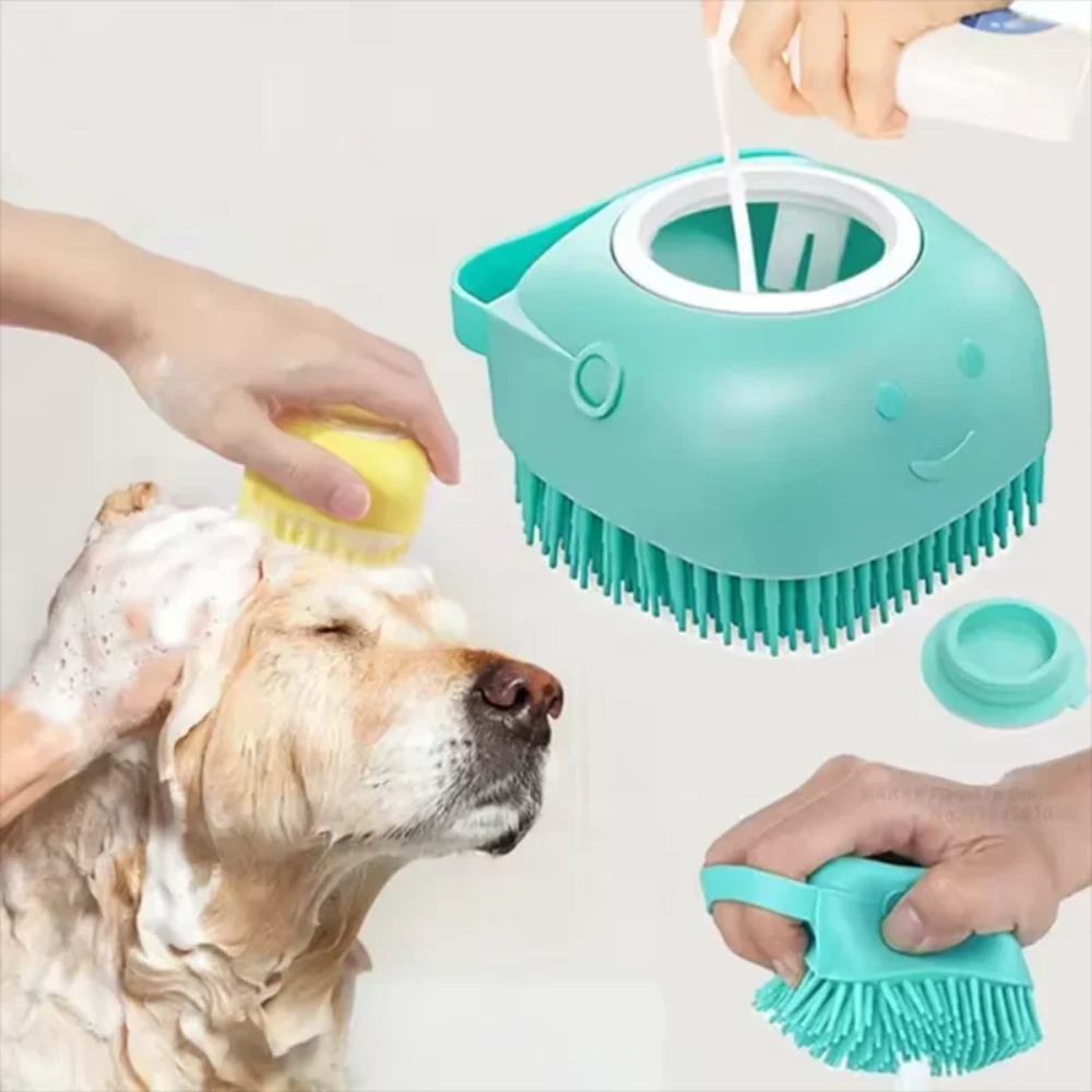 Pet Supplies App - Siliconen badmassageborstel Multifunctioneel verzorgingshulpmiddel Zachte huisdieraccessoires