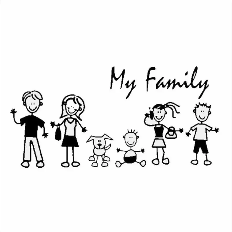 Pet Supplies For Dogs - Autosticker Familie Stok Figuur Kind Baby